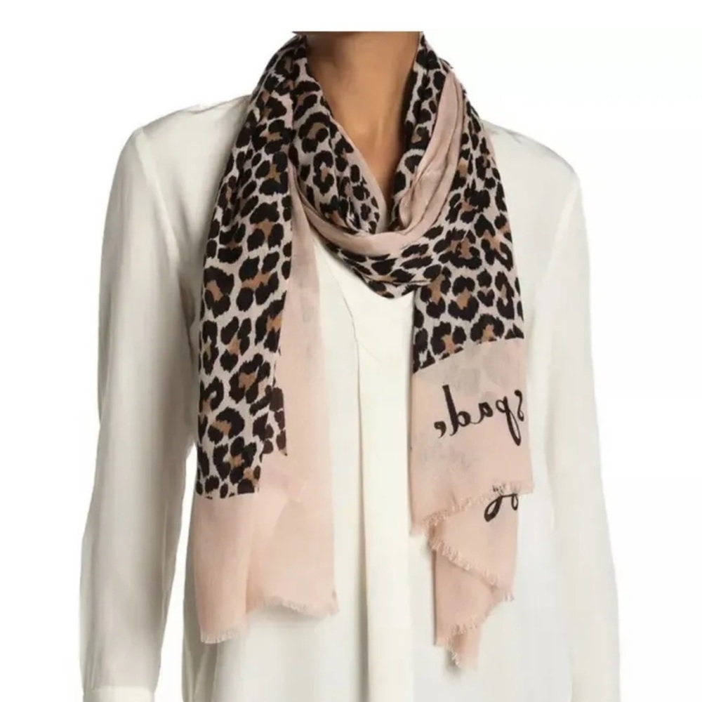 NWT Kate Spade Leopard Animal Print Fashion Large Scarf